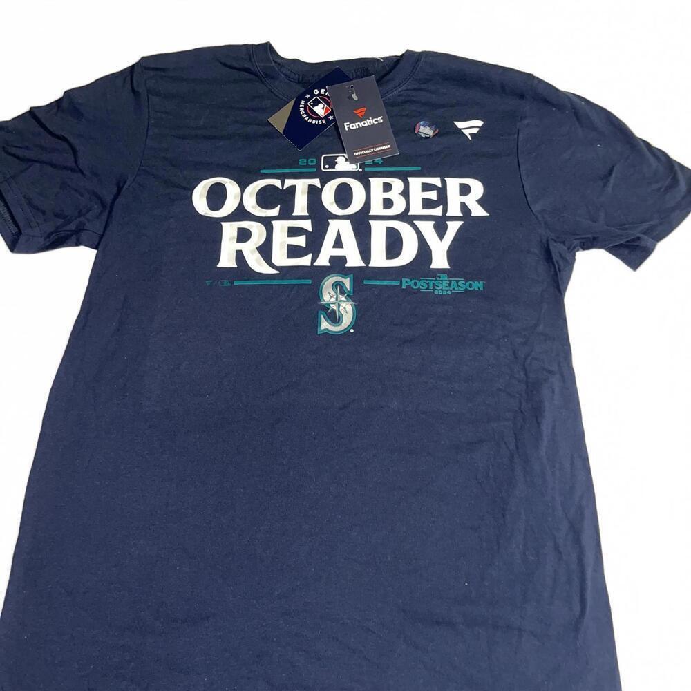 NWT MLB Seattle Mariners October Ready Mens Medium Postseason T-Shirt Fanatics